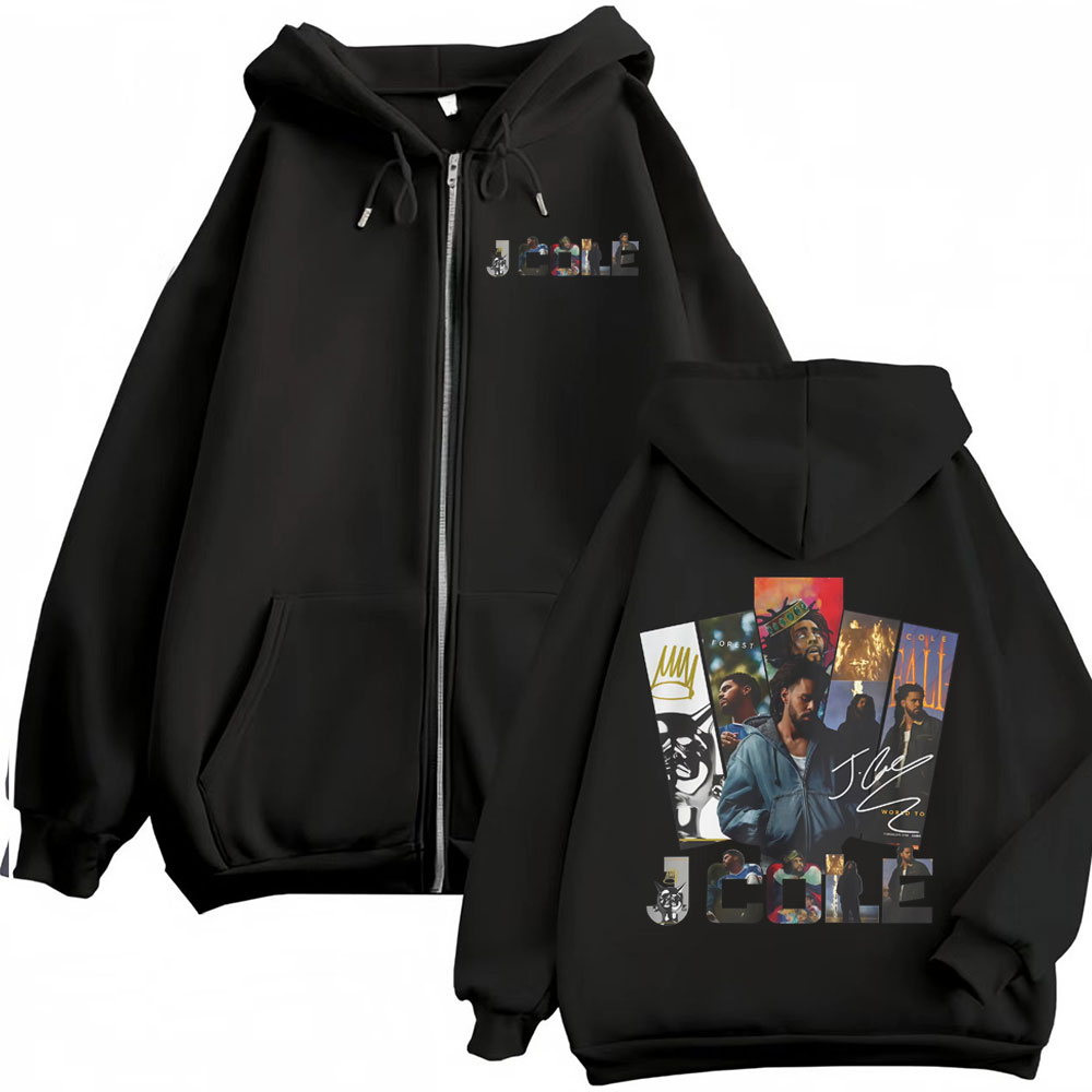 Mens Fashion Zip Up Hoodies - Bluza z kapturem J. Cole The
