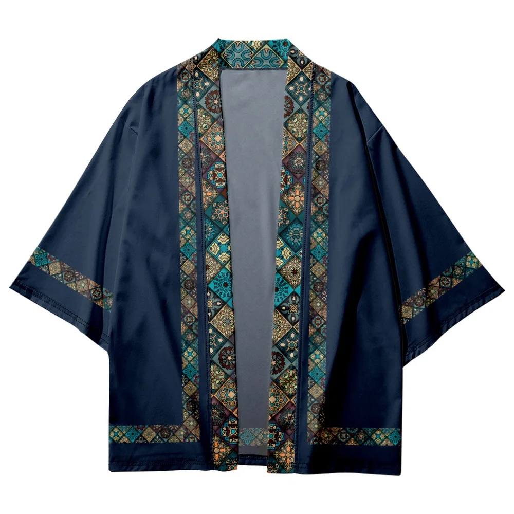 Mens Fashion Summer - Kimono w stylu vintage z tradycyjnym