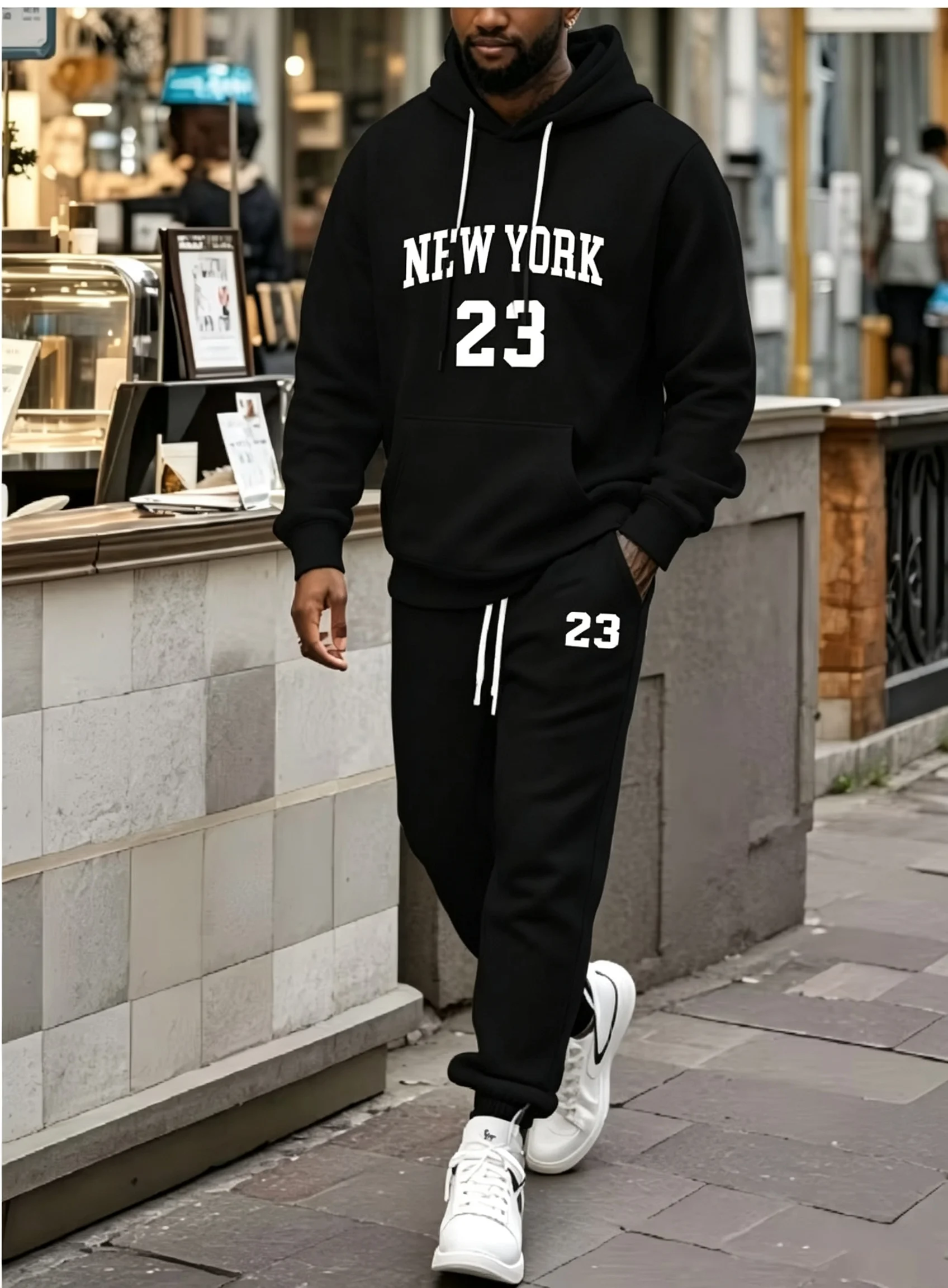 Men'S Fashion New York - Męska bluza z kapturem w stylu