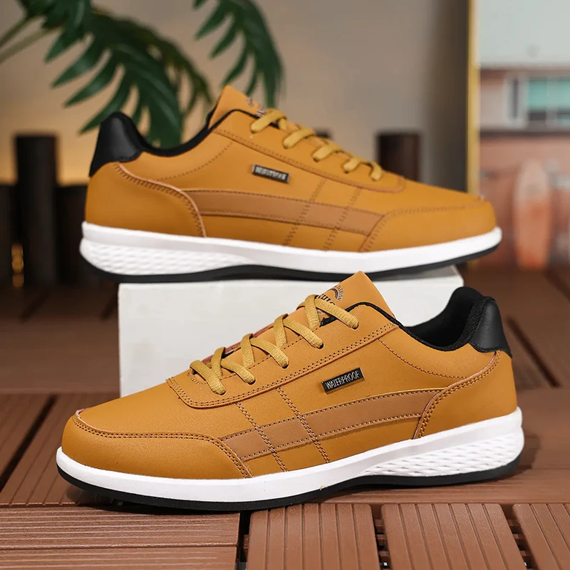 Skórzane buty męskie PU, sneak – Mens Fashion Trainers recenzja i cena