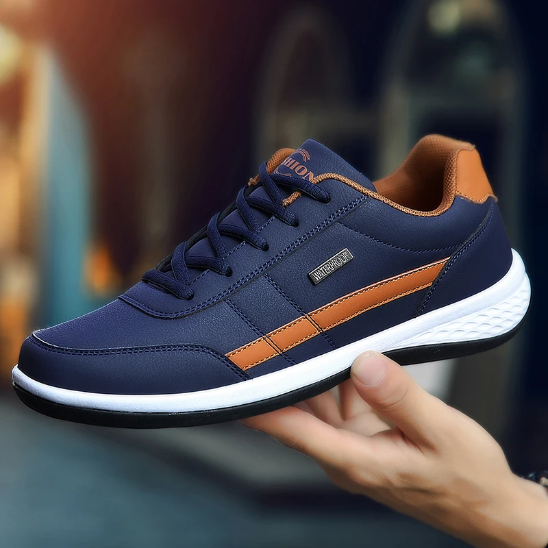 Skórzane buty męskie PU, sneak – Mens Fashion Trainers recenzja i cena